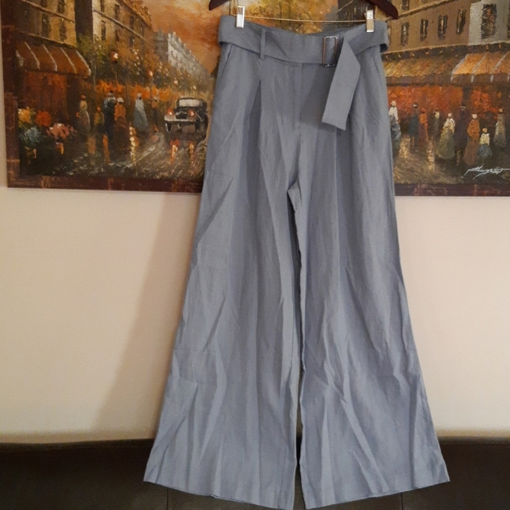 NWOT House of Harlow 1960 High Waist Wide Leg Linen Blend Pants